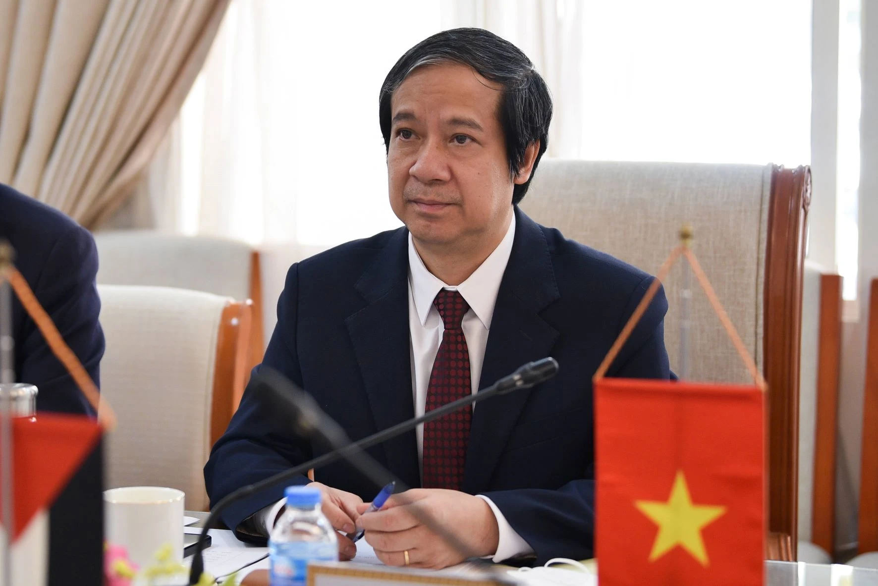 Bộ trưởng Nguyễn Kim Sơn phát biểu tại buổi tiếp.