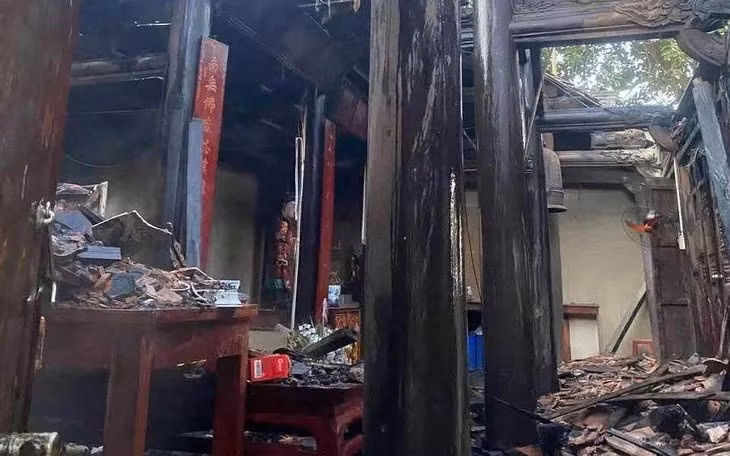 Hiện trạng tại di tích quốc gia chùa Báo Quốc sau vụ hoả hoạn - Ảnh Bộ VH,TT&DL.