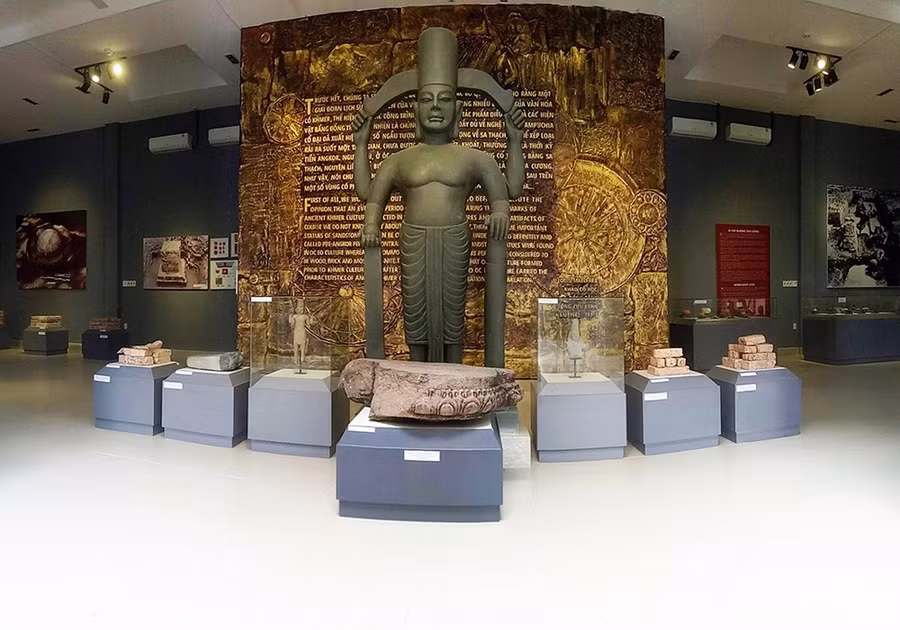 Một góc trưng bày tại Nhà trưng bày Văn hóa Óc Eo tại An Giang - Ảnh Viện bảo tồn di tích.