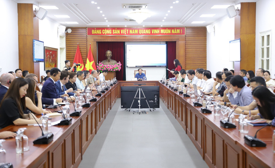 Quang cảnh cuộc họp Tiểu ban Nội dung Triển lãm thành tựu Đất nước nhân dịp kỷ niệm 80 năm Ngày Quốc khánh - Ảnh Bộ VH,TT&DL.