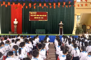 Trường Tiểu học Bãi Sậy (xã Phạm Ngũ Lão, tỉnh Hưng Yên) tuyên truyền phòng, chống đuối nước cho học sinh.