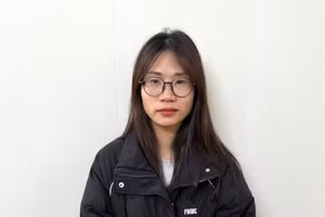 Trương Thị Hoài tại cơ quan công an. Ảnh: Công an tỉnh Hưng Yên.