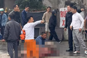 Hiện trường vụ nổ khí nén tại xã Tiền Hải, tỉnh Hưng Yên.