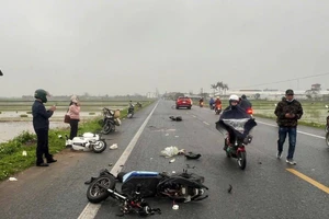 Hiện trường vụ tai nạn.