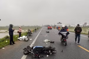 Hiện trường vụ tai nạn.