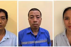 Tuyển, Hải, Nhung (từ trái qua phải). Ảnh: Công an tỉnh Hưng Yên