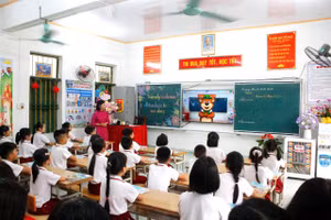 Một tiết học tại Trường Tiểu học Trần Lãm. Ảnh: Đinh Chiến