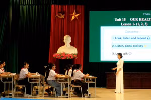 Tiết dạy minh hoạ của cô và trò Trường tiểu học Nam Thanh.