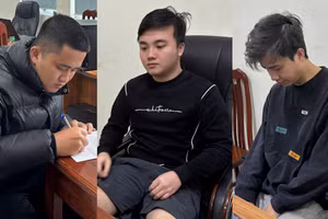 Các đối tượng Ngô Hồng Quang, Ngô Hoàng Giang, Ngô Hoàng Anh. Ảnh: Công an tỉnh Hưng Yên