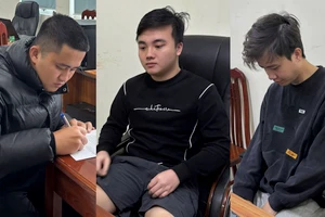 Các đối tượng Ngô Hồng Quang, Ngô Hoàng Giang, Ngô Hoàng Anh. Ảnh: Công an tỉnh Hưng Yên