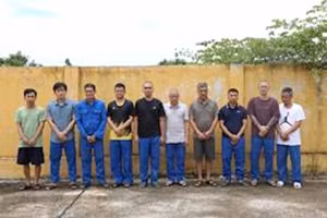 Các đối tượng tại Cơ quan Công an. Ảnh: Công an tỉnh Hưng Yên