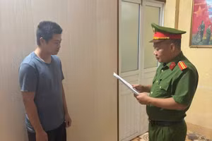 Lương Văn Hải tại Cơ quan Công an. Ảnh: Công an tỉnh Hưng Yên cung cấp