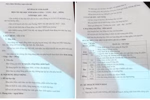 Bản kế hoạch vinh danh phụ huynh lan truyền trên mạng xã hội.