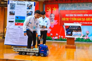 Nhiều dự án đã ứng dụng vào thực tế, qua đó khơi dậy niềm đam mê nghiên cứu khoa học trong học sinh. Ảnh NTCC