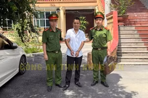 Nguyễn Bảo Lộc tại cơ quan công an. Ảnh Công an Hưng Yên cung cấp