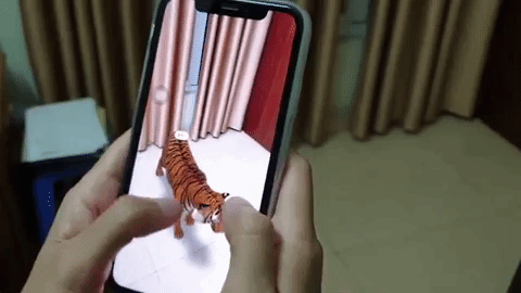 Thú ảo được tạo ra nhờ tính năng Google 3D Animal. Ảnh: Trọng Đạt. Thú ảo được tạo ra nhờ tính năng Google 3D Animal. Ảnh: Trọng Đạt.