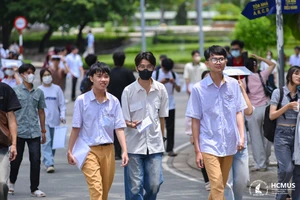Thí sinh dự thi đánh giá năng lực do Đại học Quốc gia TPHCM tổ chức tại điểm thi Trường Đại học Khoa học Tự nhiên. Ảnh: HCMUS