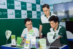 Một gian hàng được trưng bày tại Ngày hội Khởi nghiệp Quốc gia của học sinh, sinh viên lần thứ VII.