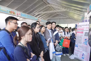 Sinh viên tham gia Ngày hội việc làm (Job Fair 2025) do Trường Đại học Quốc tế. Ảnh: B.Diễn