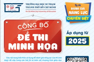 Trường Đại học Sư phạm TPHCM công bố đề thi minh họa kỳ thi đánh giá năng lực chuyên biệt từ năm 2025. (Ảnh: HCMUE)