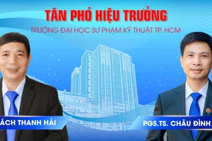 TS Quách Thanh Hải và PGS.TS Châu Đình Thành được bổ nhiệm giữ chức Phó Hiệu trưởng Trường ĐH Sư phạm Kỹ thuật TPHCM. Ảnh: HCMUTE