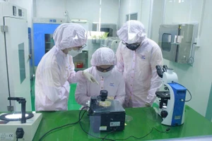 Sinh viên Trường Đại học Khoa học Sức khỏe trải nghiệm thực tế. Ảnh: UHSVNU