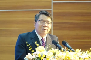 PGS.TS Lê Văn Thăng, Hiệu trưởng Trường Đại học Quốc tế phát biểu tại lễ khai giảng. Ảnh: N.Ngọc