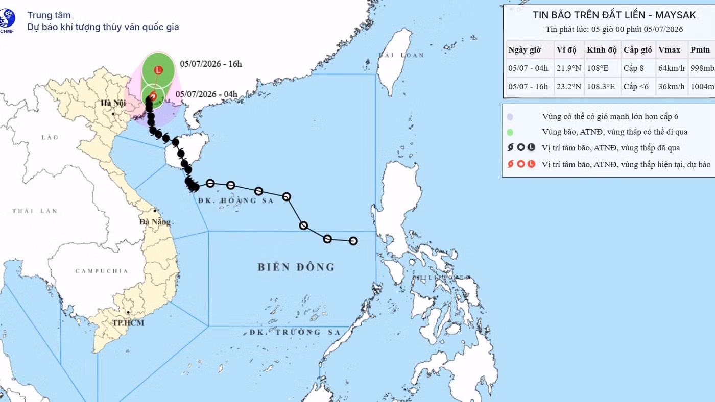 Bão số 1 di chuyển chậm, gây mưa to đến rất to
