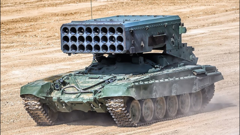 Đòn tấn công của TOS-1A Solntsepek 'thổi bay' tháp pháo xe tăng Leopard 2A4