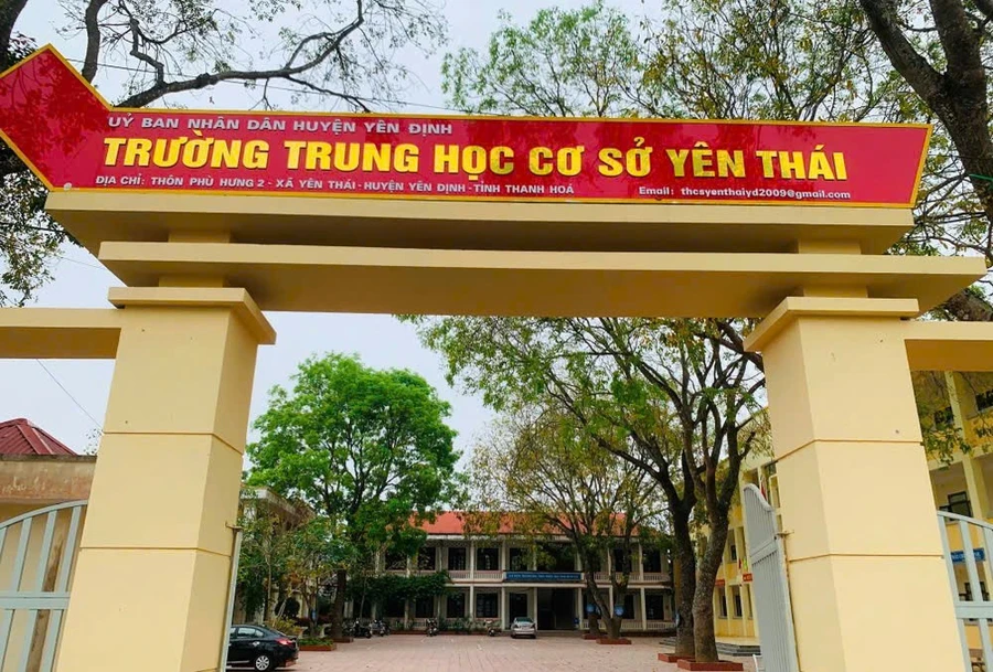 Trường THCS Yên Thái (Yên Định, Thanh Hóa) nơi có nhiều giáo viên đang chờ nhận chế độ dạy học sinh khuyết tật.
