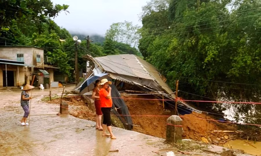Mưa gây thiệt hại ở xã Thành Sơn, huyện Quan Hóa, tỉnh Thanh Hóa. (Ảnh: Người dân cung cấp)