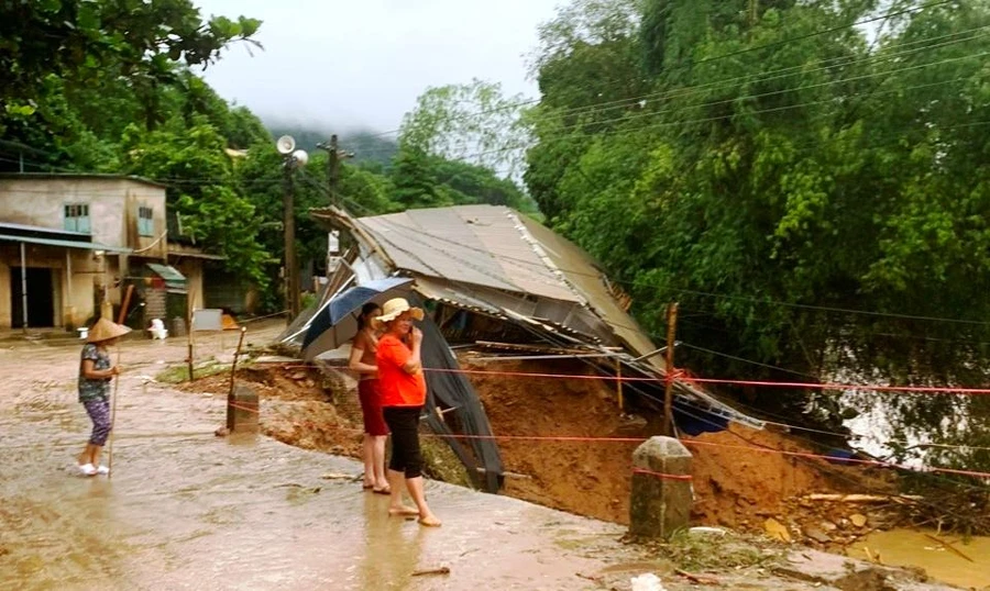 Mưa gây thiệt hại ở xã Thành Sơn, huyện Quan Hóa, tỉnh Thanh Hóa. (Ảnh: Người dân cung cấp)