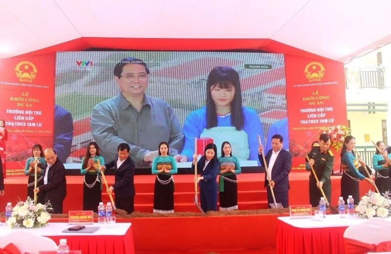 Lễ khởi công xây dựng trường nội trú liên cấp xã Tam Lư (Thanh Hóa).