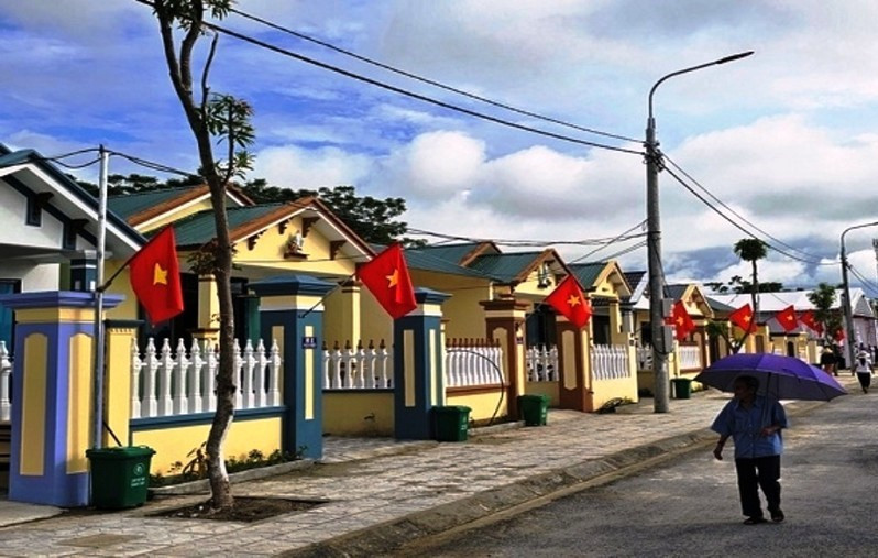 Một góc Khu tái định cư cho đồng bào sinh sống trên sông ở xã Thiệu Vũ, huyện Thiệu Hóa, tỉnh Thanh Hóa.