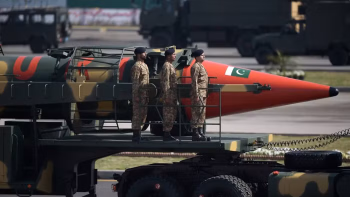 Tên lửa đạn đạo Ghauri của Pakistan có thể mang đầu đạn hạt nhân.