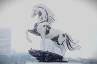 Linh vật mang tên “Kim Mã 4.0” tại khu vực bờ Tây cầu Rồng (TP Đà Nẵng).