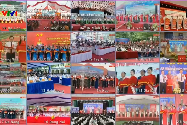 Không khí trực tuyến ngày khai trường kết nối điểm cầu trên cả nước.