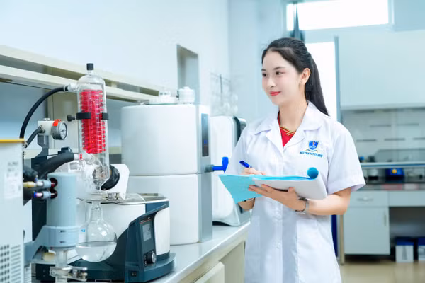 Sinh viên khoa Dược, Trường Đại học Nguyễn Tất Thành. Ảnh: NTTU. 