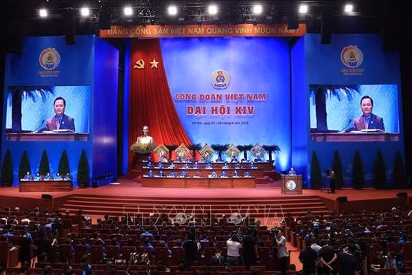 Quang cảnh Đại hội Công đoàn Việt Nam lần thứ XIV.