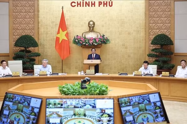 Thủ tướng Phạm Minh Chính chủ trì Phiên họp Chính phủ thường kỳ tháng 3/2026 và Hội nghị Chính phủ trực tuyến với địa phương. Ảnh: Dương Giang/TTXVN
