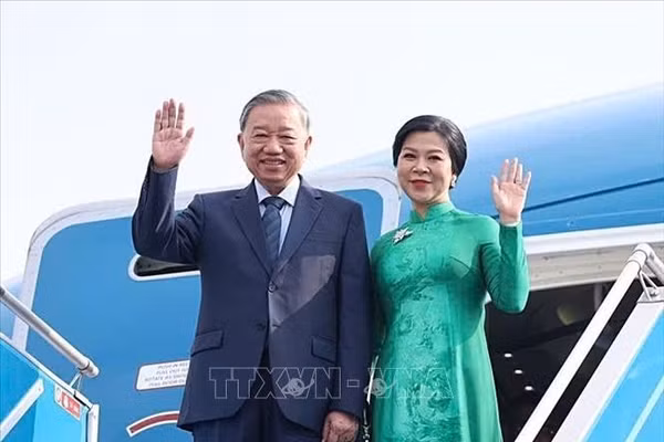 Tổng Bí thư Tô Lâm và Phu nhân. Ảnh: Thống Nhất/TTXVN