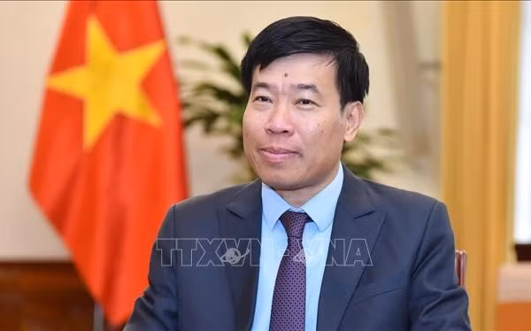 Ủy viên Trung ương Đảng, Phó Bí thư Thường trực Đảng ủy, Thứ trưởng Bộ Ngoại giao Nguyễn Mạnh Cường. Ảnh: TTXVN phát