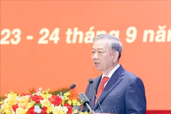 Tổng Bí thư Tô Lâm phát biểu tại Đại hội. Ảnh: Thống Nhất/TTXVN