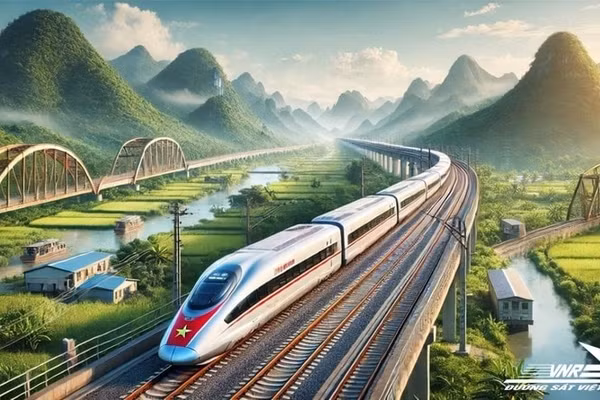 Tuyến đường sắt tốc độ cao trên trục Bắc - Nam được đề nghị điều chỉnh quy mô và lộ trình đầu tư. Ảnh mô hình đường sắt tốc độ cao