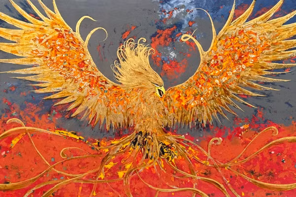 'Phượng hoàng lửa' - biểu tượng của sự chuyển hóa, từ đau khổ đến trí tuệ, từ tro tàn đến hồi sinh.