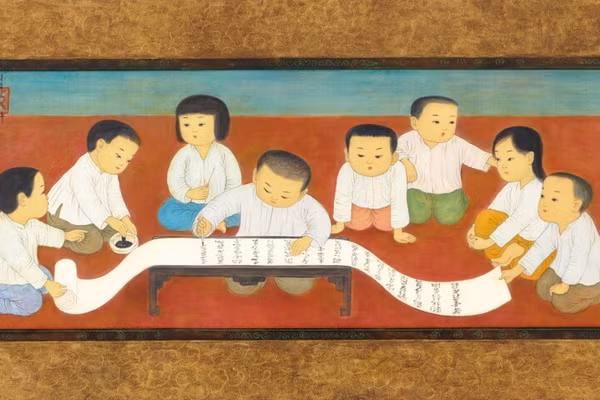 Bức tranh 'Thư pháp' (1964) của Mai Trung Thứ.