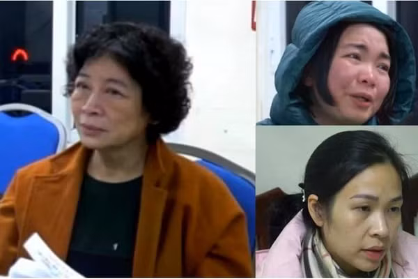Bị can Phạm Thị Hòa (trái) và đồng phạm. Ảnh: Đ.X