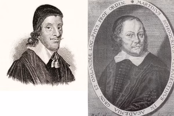 Meric Casaubon (trái) và Martin Schoock (phải), 2 nhà thần học đối đầu Descartes mạnh nhất. Ảnh: Wikipedia.org