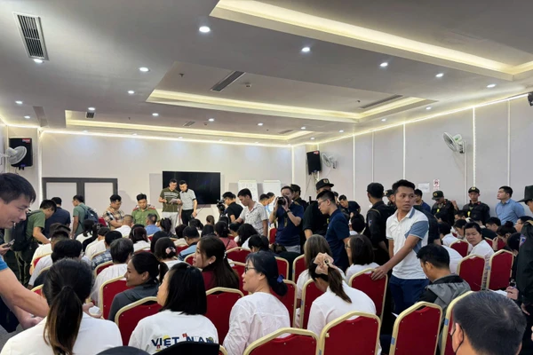 Công an tỉnh Phú Thọ kiểm tra tại thời điểm tổ chức sự kiện có nhiều người tham gia (ảnh: Công an tỉnh Phú Thọ).