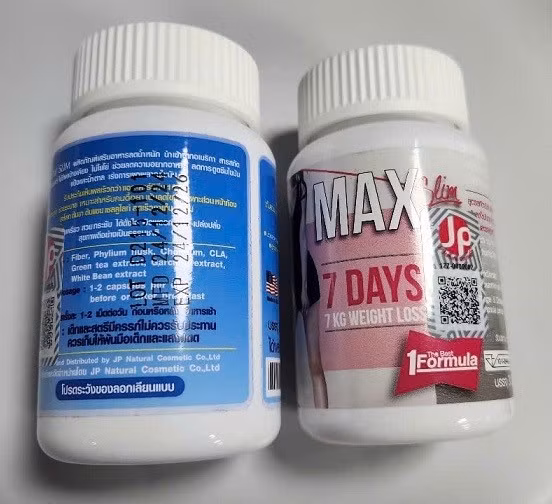 Thuốc giảm cân người bệnh đang sử dụng. Ảnh: BVCC